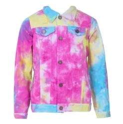 Lola + The Boys Girls Tie Dye Denim Jacket