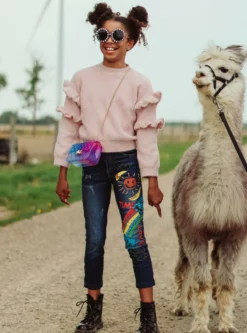 Lola + The Boys Happy Rainbow Crystal Jeans New Arrivals