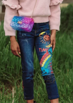 Lola + The Boys Happy Rainbow Crystal Jeans New Arrivals