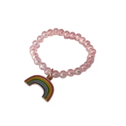 Lola + The Boys Girls Unicorn And Rainbow Beaded Bracelet Set
