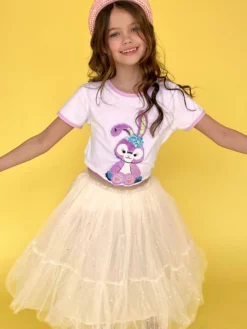 Lola + The Boys Lavender Bunny Ringer T Shirt New Arrivals