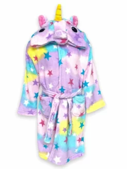 Lola + The Boys Lavender Star Unicorn Robe New Arrivals