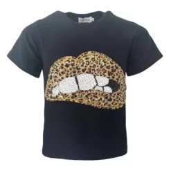 Lola + The Boys Leopard Lips T-shirt
