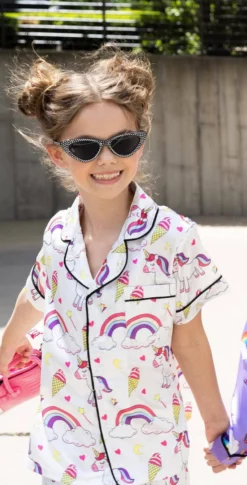 Lola + The Boys New Arrivals Magical Unicorn Ice Cream Silk Set