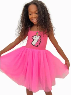 Lola & The Boys Hot Pink Unicorn Tutu Dress