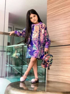 Lola & The Boys Mermaid Magic Sequin Flip Dress
