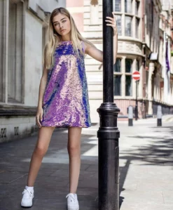 Lola & The Boys Mermaid Magic Sequin Flip Dress