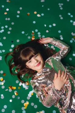 Lola & The Boys Rose Gold Sequin Flip Party Dress 10 Lola & The Boys Rose Gold Sequin Flip Party Dress