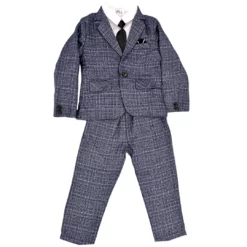 Lola + The Boys Navy Plaid Three Piece Suit New Arrivals