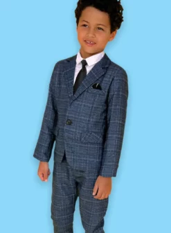 Lola + The Boys Navy Plaid Three Piece Suit New Arrivals