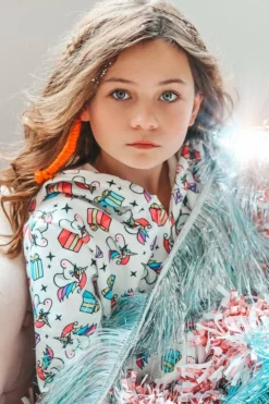 Lola + The Boys Girls Unicorn Christmas Onesie