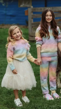 Lola + The Boys Ombre 3D Flower Sweater