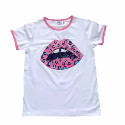 Lola + The Boys New Arrivals Electric Lips Ringer T-shirt