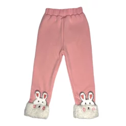 Lola + The Boys Girls Cozy Bunny Pink Joggers