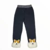 Lola + The Boys Girls Cozy Corgi Grey Joggers