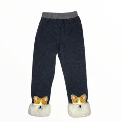 Lola + The Boys Girls Cozy Corgi Grey Joggers