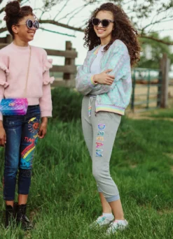 Lola & The Boys Girls Dreamer Crystal Joggers