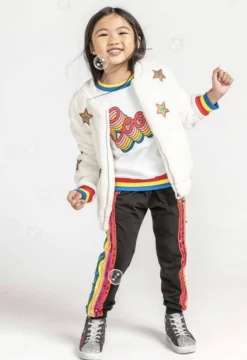 Lola + The Boys Rainbow Sequin Joggers