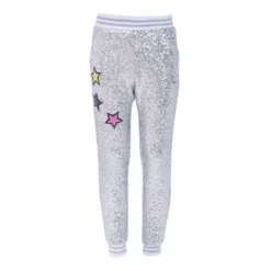 Lola + The Boys Silver Sequin Star Joggers Girls