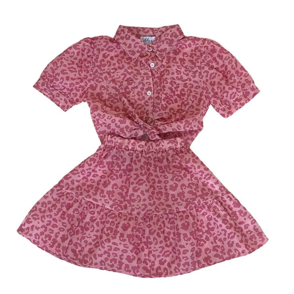 Lola + The Boys New Arrivals Pink Cheetah Girl Set 5 Lola + The Boys New Arrivals Pink Cheetah Girl Set