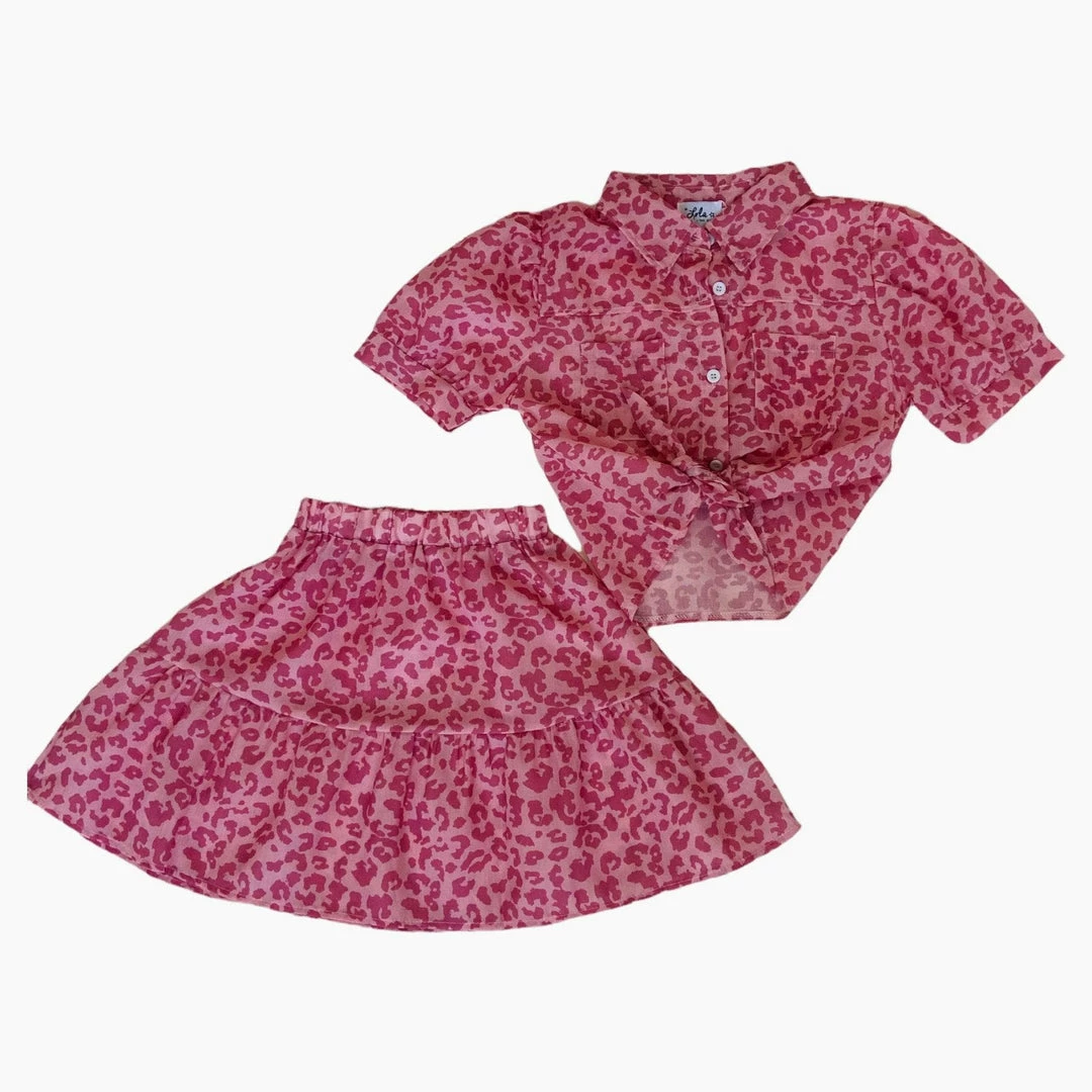 Lola + The Boys New Arrivals Pink Cheetah Girl Set 6 Lola + The Boys New Arrivals Pink Cheetah Girl Set