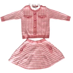 Lola + The Boys New Arrivals Gingham Gem Sweater Set