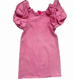 Lola + The Boys Pink Princess Ruffle Denim Dress New Arrivals