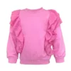Lola + The Boys New Arrivals Pink Ruffle Sleeve Sweatshirt
