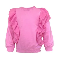 Lola + The Boys New Arrivals Pink Ruffle Sleeve Sweatshirt