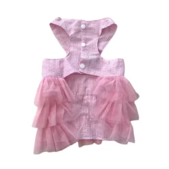 Lola + The Boys Pink Stripe Bow Dog Dress