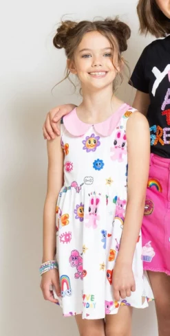 Lola + The Boys Rainbow Bunny Doodle Dress New Arrivals