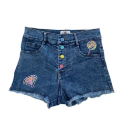 Lola + The Boys Rainbow Buttons Denim Shorts New Arrivals