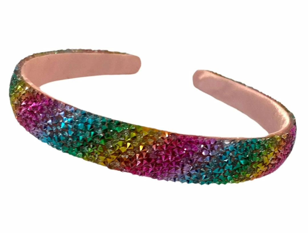 Lola + The Boys New Arrivals Rainbow Encrusted Headband 3 Lola + The Boys New Arrivals Rainbow Encrusted Headband
