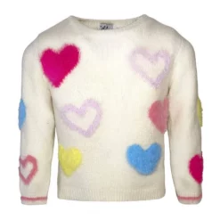 Lola + The Boys Rainbow Hearts Sweater