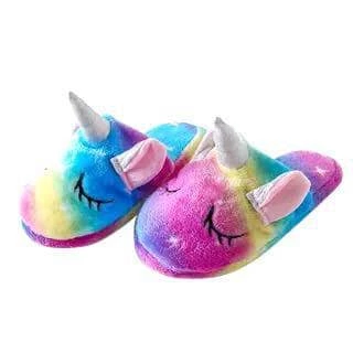 Lola + The Boys Girls Rainbow Pastel Unicorn Dreamer Slippers 3 Lola + The Boys Girls Rainbow Pastel Unicorn Dreamer Slippers