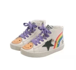 Lola + The Boys Girls Rainbow Smiley Hi Top Sneaker