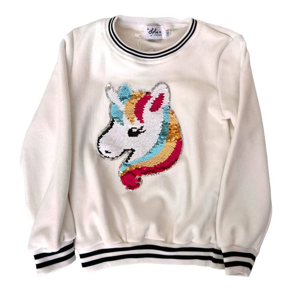 Lola + The Boys New Arrivals Sequin Unicorn Crewneck Sweatshirt 3 Lola + The Boys New Arrivals Sequin Unicorn Crewneck Sweatshirt