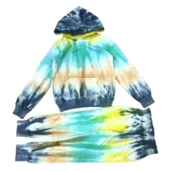 Lola + The Boys Abstract Tie Dye Set Navy