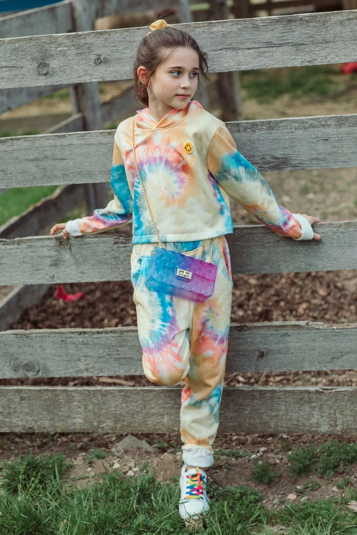 Lola + The Boys Be Happy Tie Dye Cropped Set Girls 12 Lola + The Boys Be Happy Tie Dye Cropped Set Girls