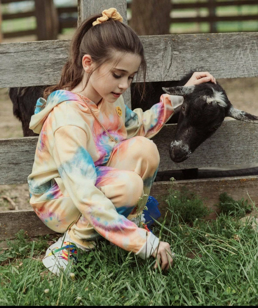 Lola + The Boys Be Happy Tie Dye Cropped Set Girls 16 Lola + The Boys Be Happy Tie Dye Cropped Set Girls