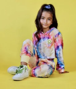 Lola + The Boys Be Happy Tie Dye Cropped Set Girls 18 Lola + The Boys Be Happy Tie Dye Cropped Set Girls