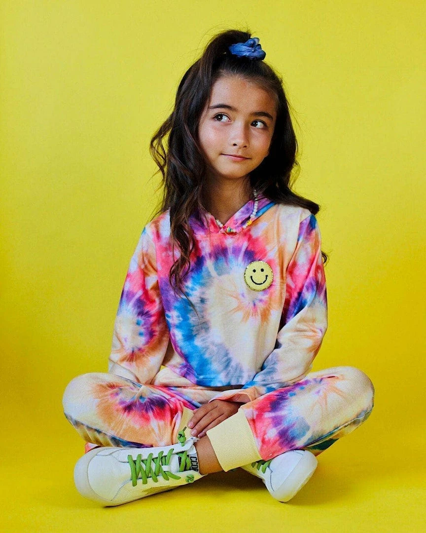 Lola + The Boys Be Happy Tie Dye Cropped Set Girls 4 Lola + The Boys Be Happy Tie Dye Cropped Set Girls