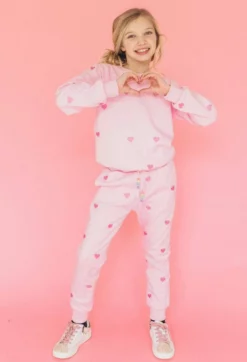 Lola + The Boys Full Hearts Jogger Set Girls