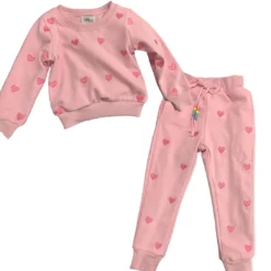 Lola + The Boys Full Hearts Jogger Set Girls