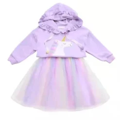 Lola & The Boys Lavender Hoodie Unicorn Tutu Set