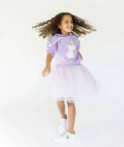 Lola & The Boys Lavender Hoodie Unicorn Tutu Set