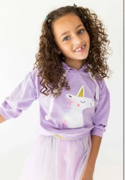 Lola & The Boys Lavender Hoodie Unicorn Tutu Set