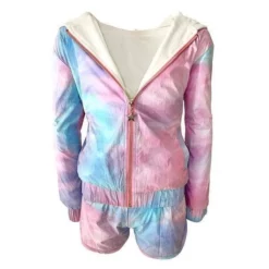 Lola + The Boys Pastel Tie Dye Windbreaker Set Girls