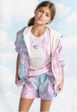 Lola + The Boys Pastel Tie Dye Windbreaker Set Girls