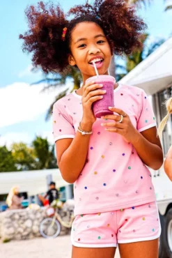 Lola + The Boys Pink Gem Short Set New Arrivals